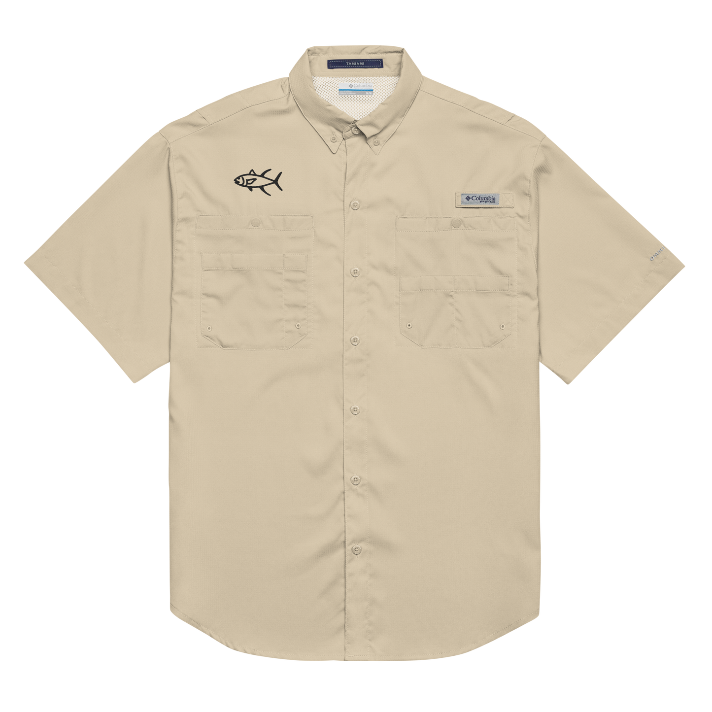 Men’s Columbia short sleeve button shirt “Embroidered Tuna”