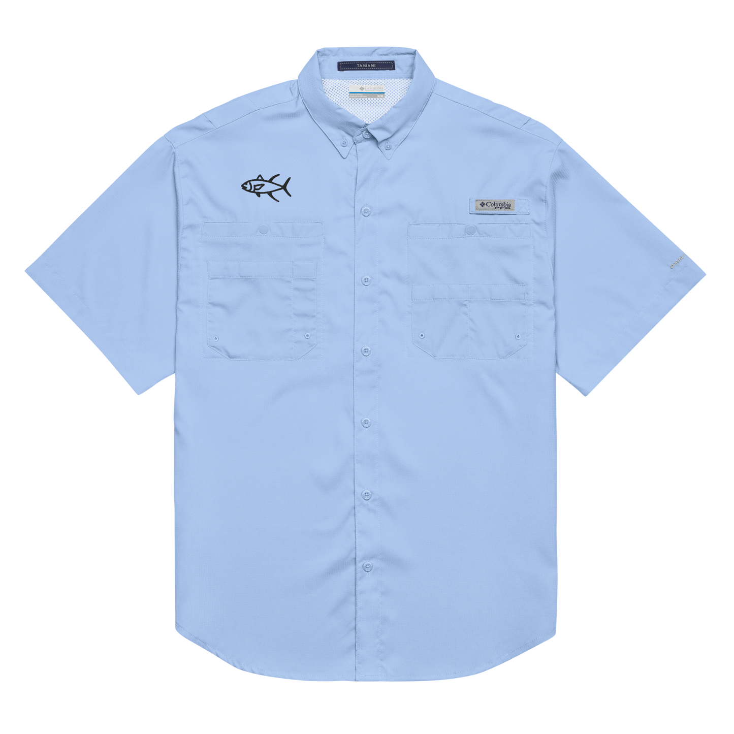 Men’s Columbia short sleeve button shirt “Embroidered Tuna”