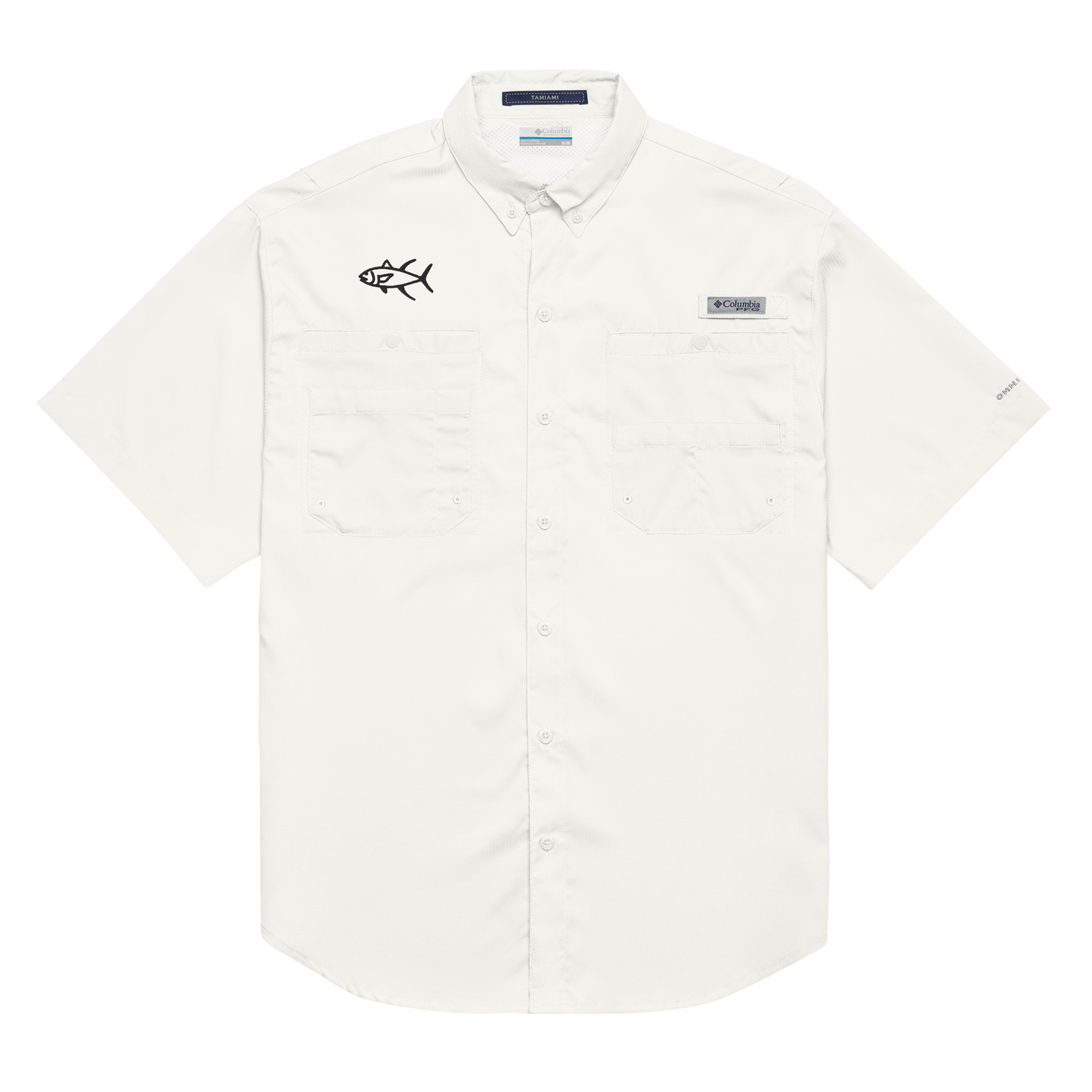 Men’s Columbia short sleeve button shirt “Embroidered Tuna”