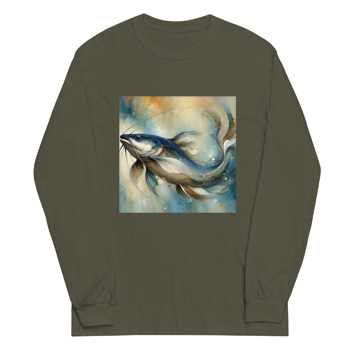 Men’s Long Sleeve Shirt "Abstract Channel Catfish"