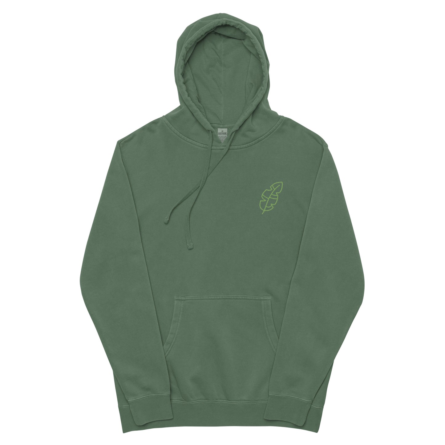 Unisex pigment-dyed hoodie “Leaf Embroidery”