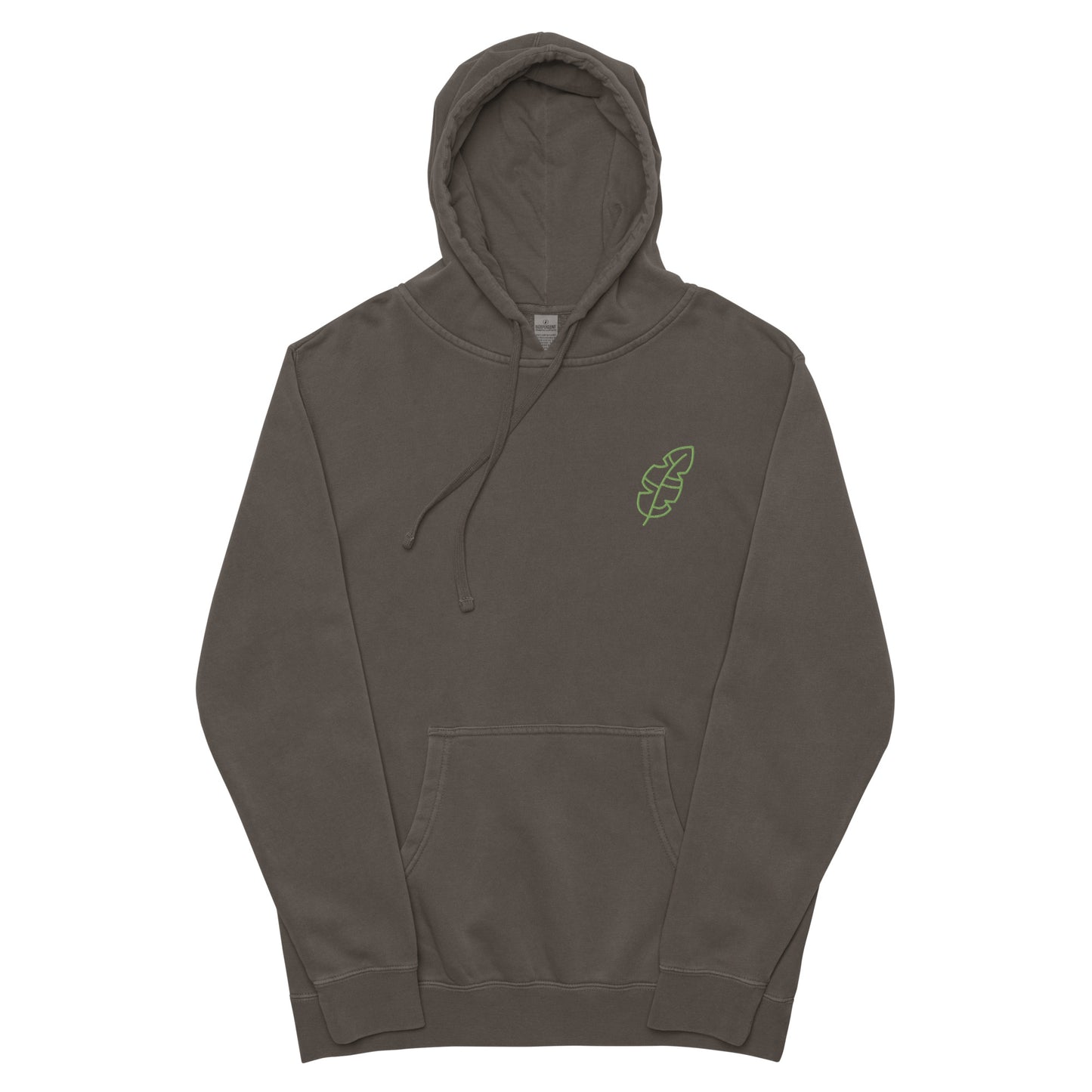 Unisex pigment-dyed hoodie “Leaf Embroidery”