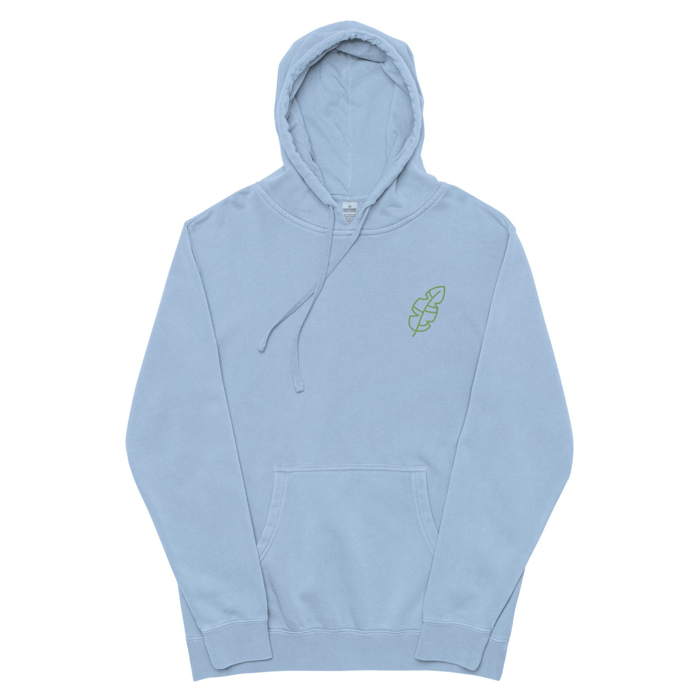 Unisex pigment-dyed hoodie “Leaf Embroidery”