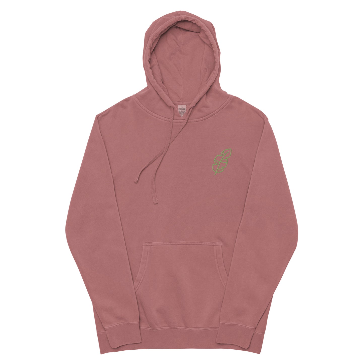 Unisex pigment-dyed hoodie “Leaf Embroidery”