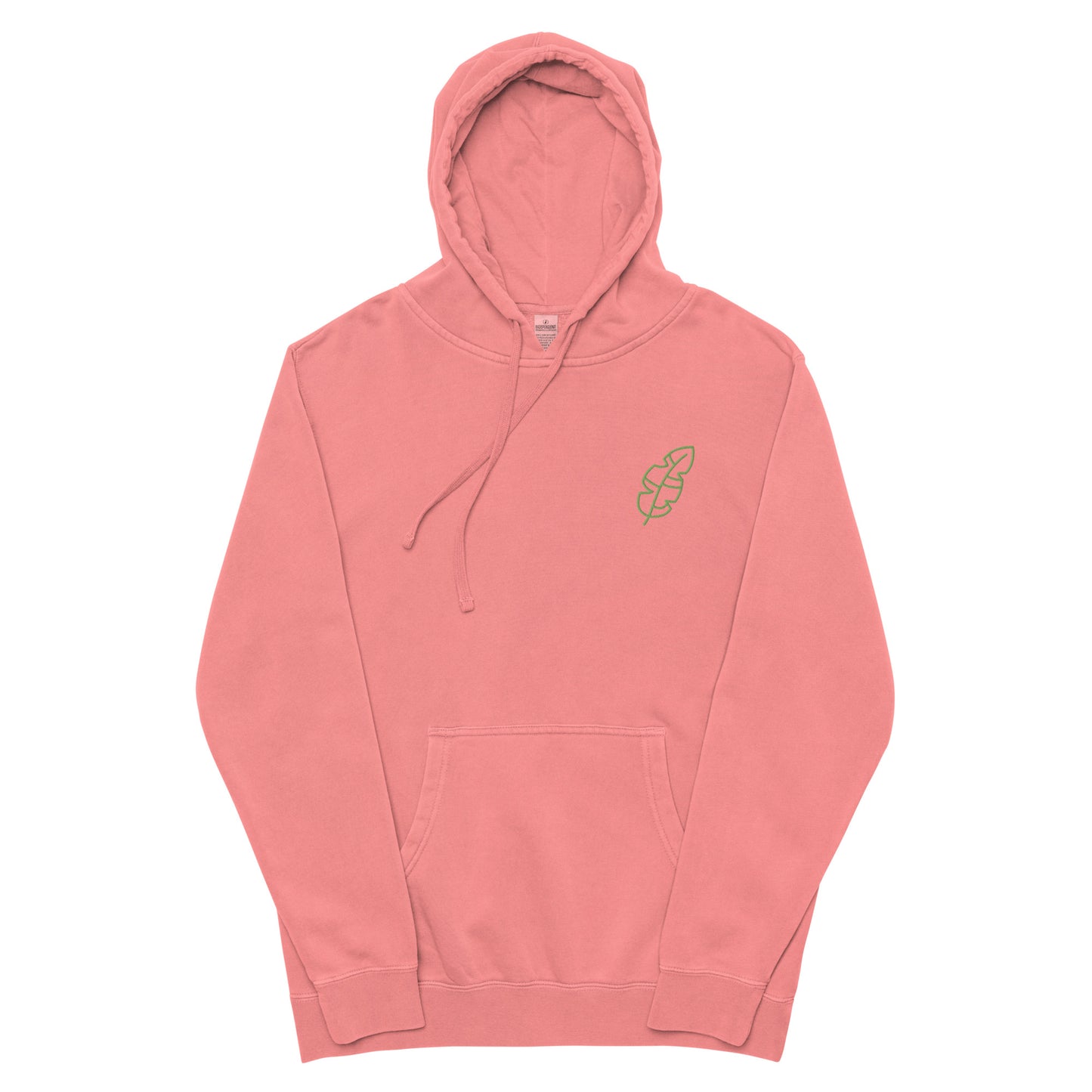 Unisex pigment-dyed hoodie “Leaf Embroidery”