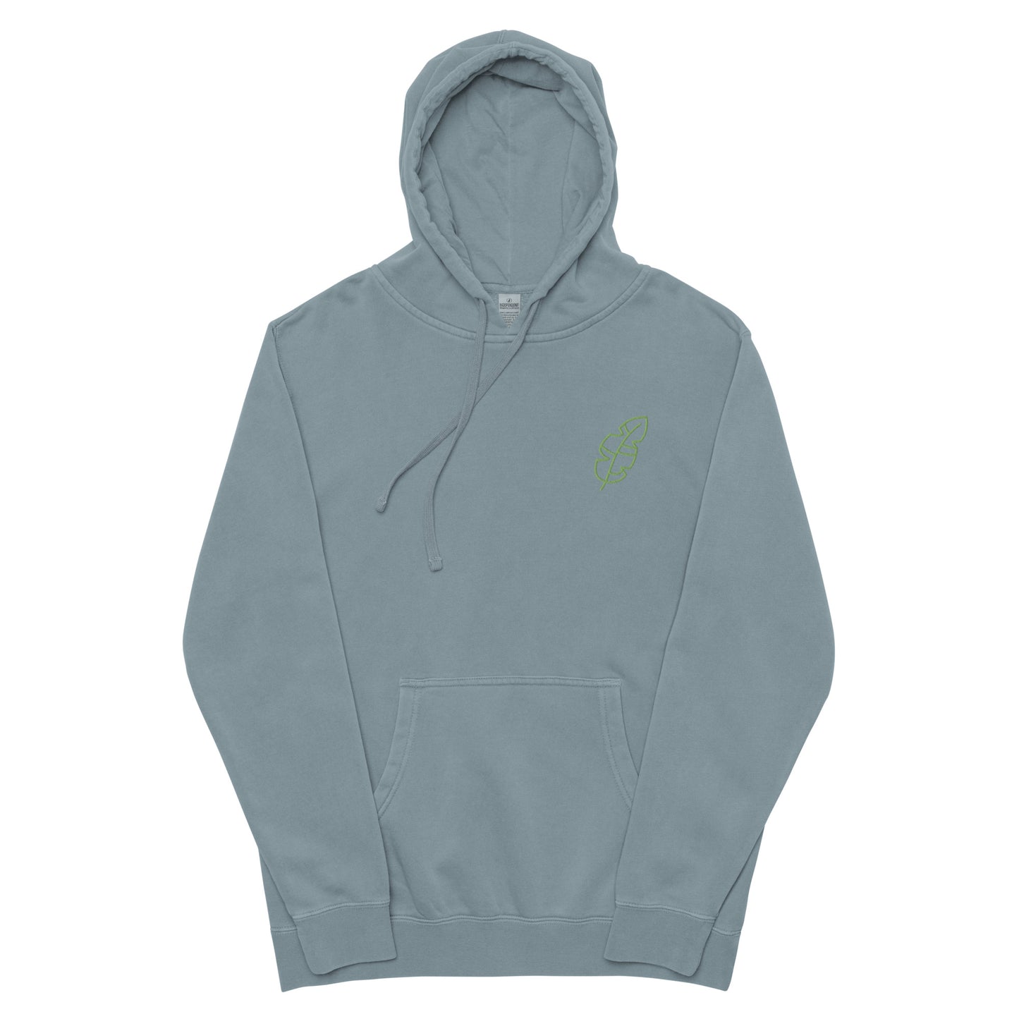 Unisex pigment-dyed hoodie “Leaf Embroidery”