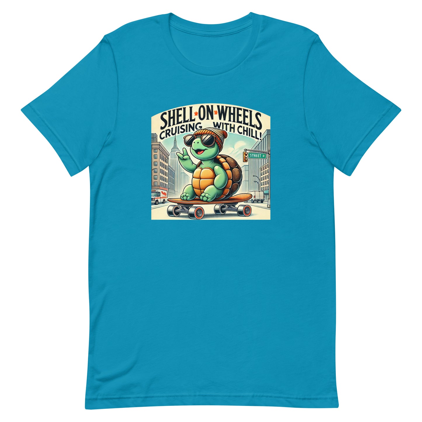 Unisex t-shirt "Shell On Wheels Skater Turtle"