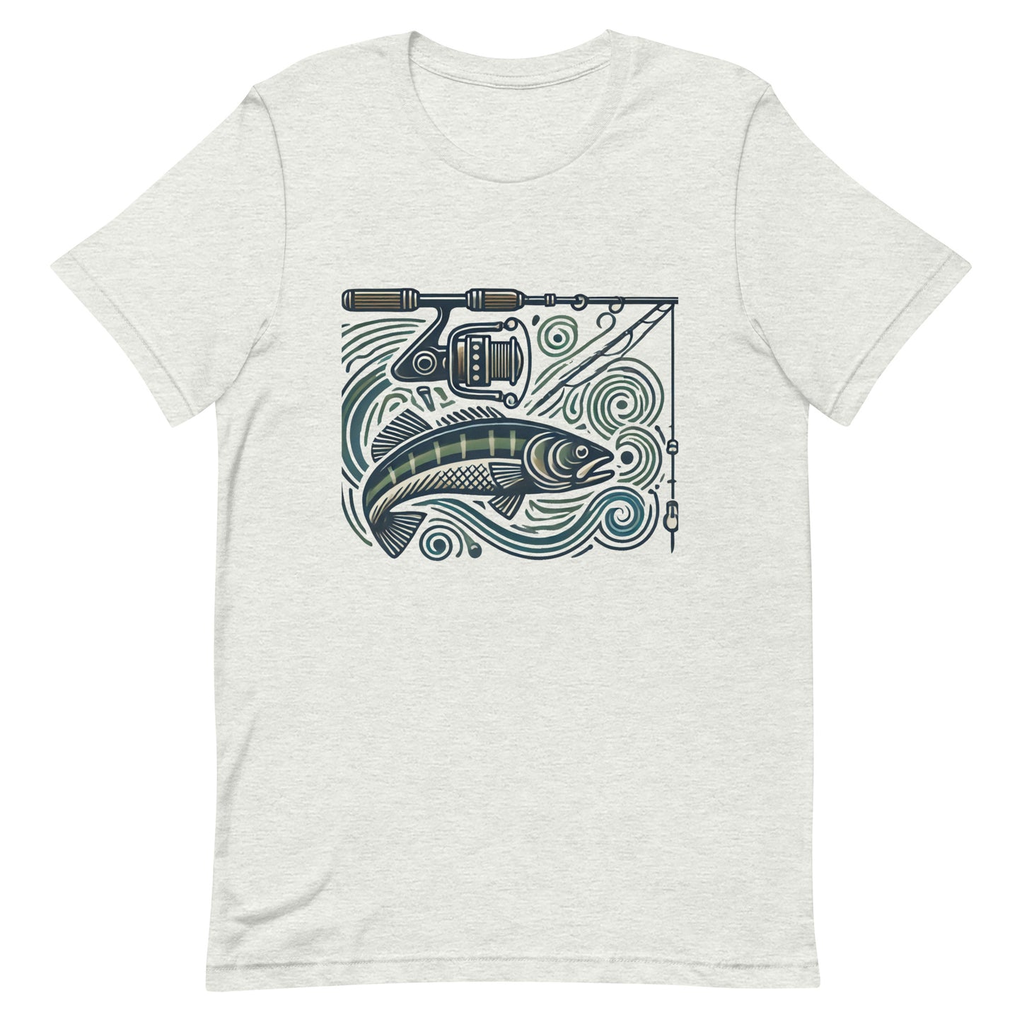 Unisex t-shirt "Fishing Pole and Fish Line Art"