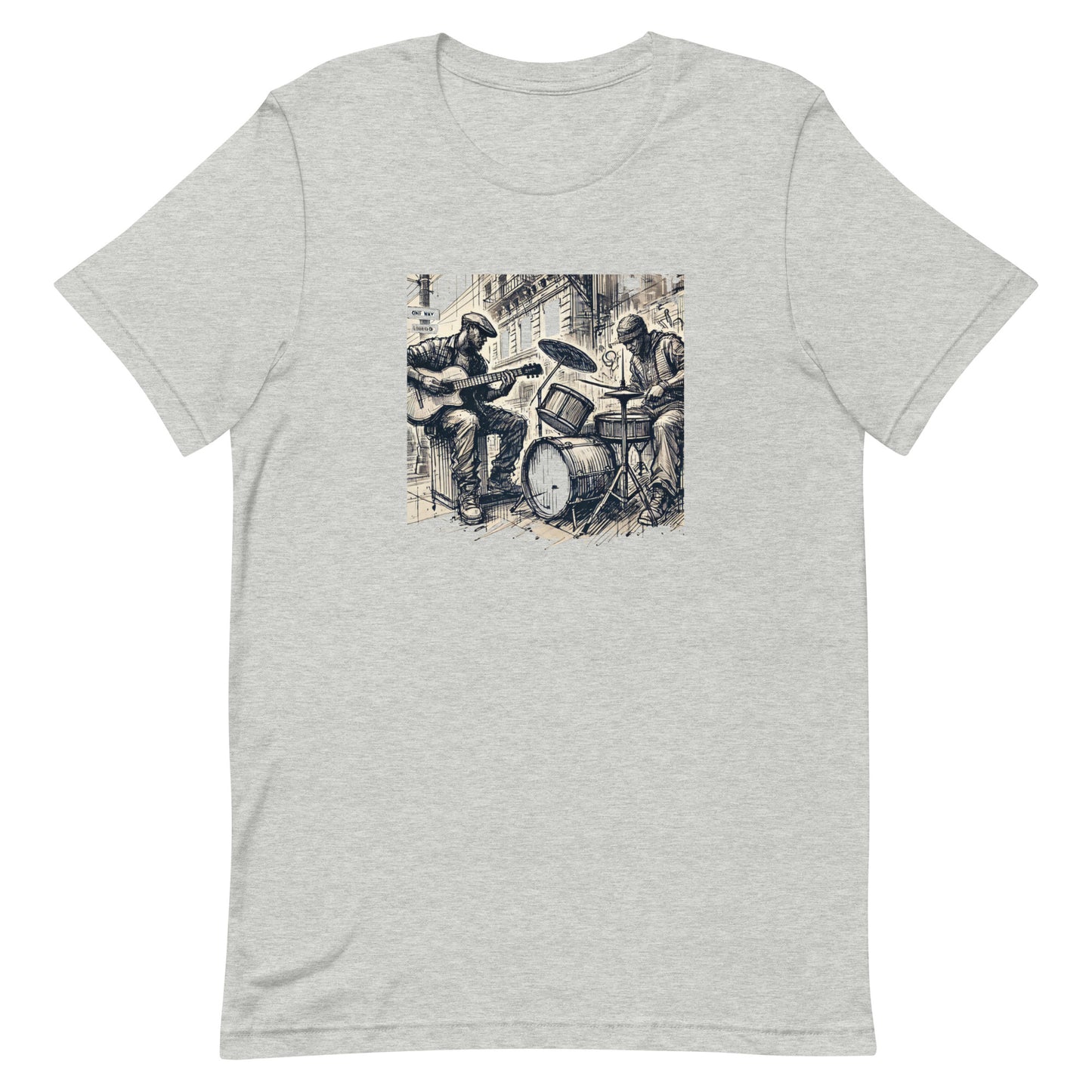 Unisex t-shirt “Guitar and Drummer Buskers”