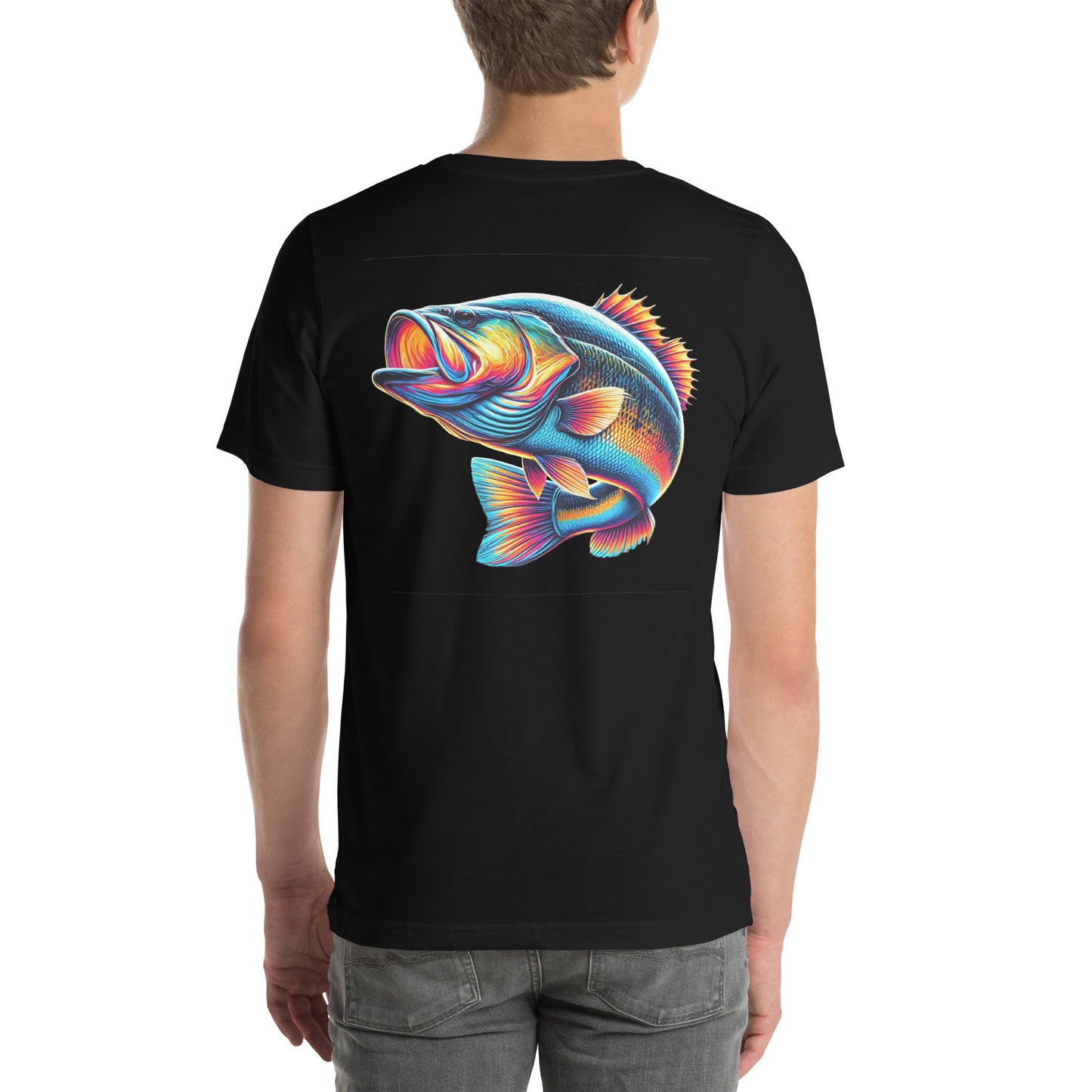Unisex t-shirt "Neon Bass" Printed on back