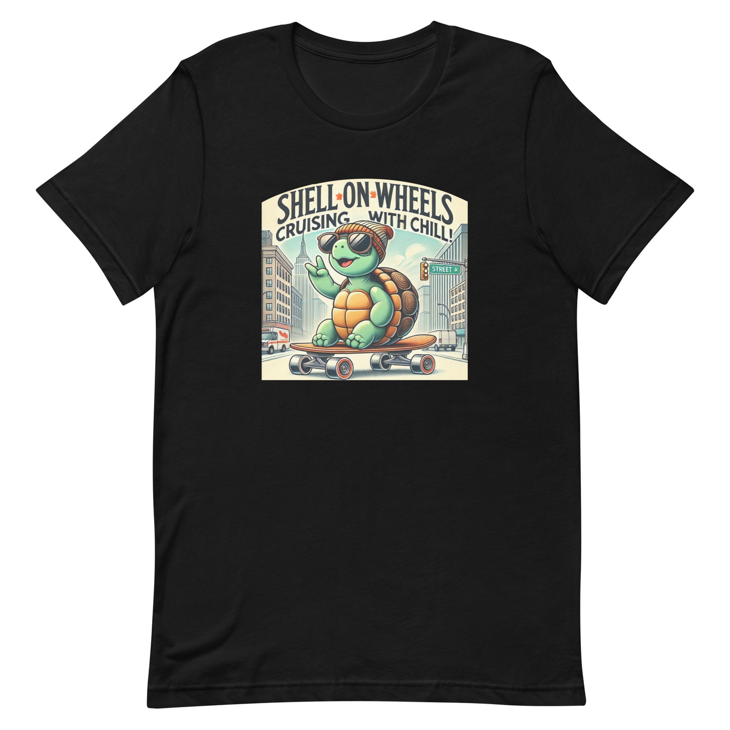 Unisex t-shirt "Shell On Wheels Skater Turtle"