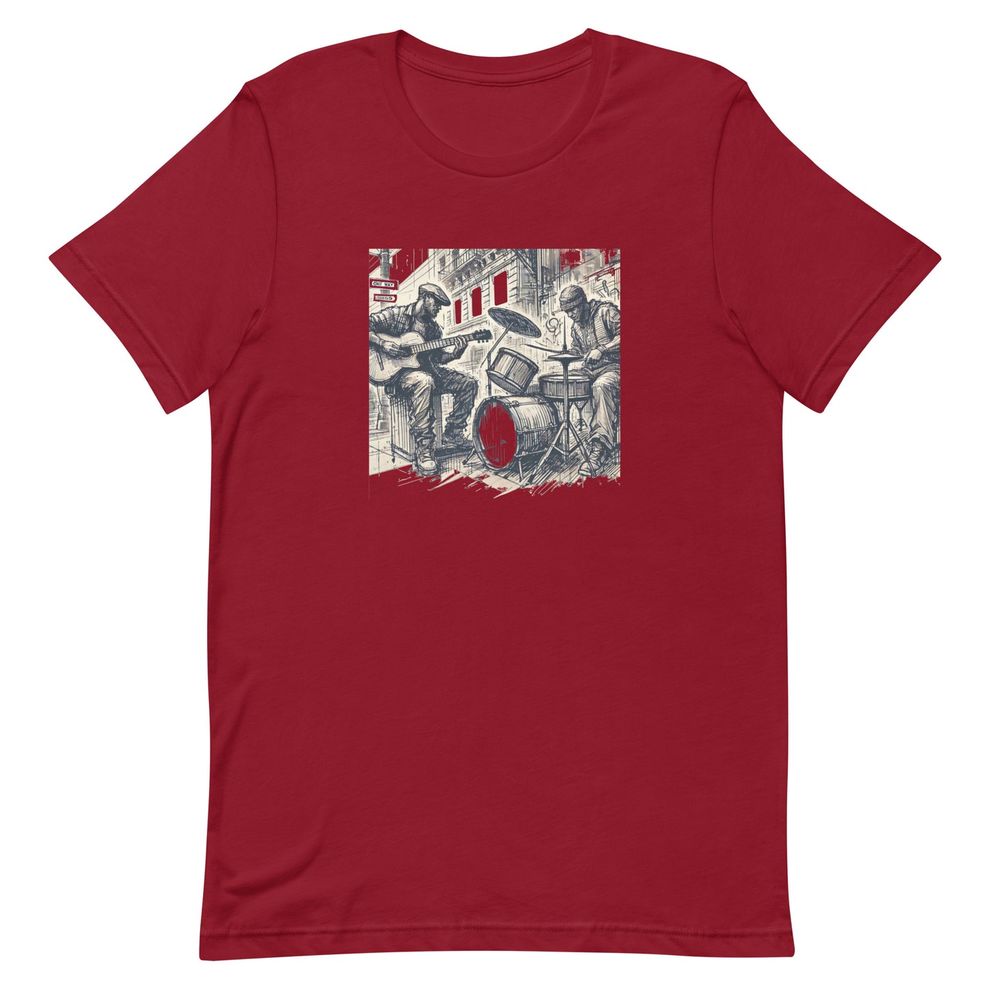 Unisex t-shirt “Guitar and Drummer Buskers”