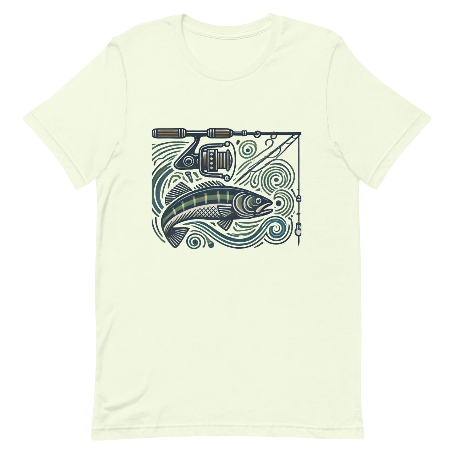 Unisex t-shirt "Fishing Pole and Fish Line Art"