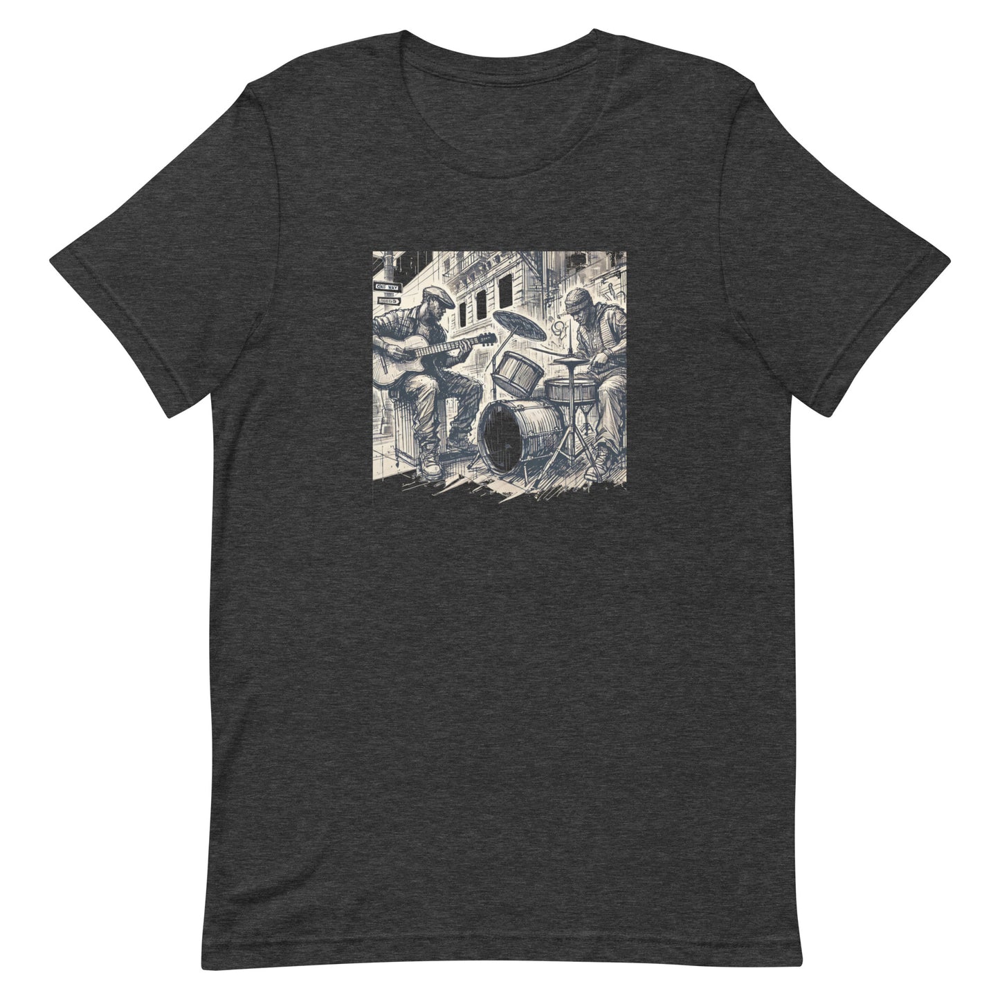 Unisex t-shirt “Guitar and Drummer Buskers”