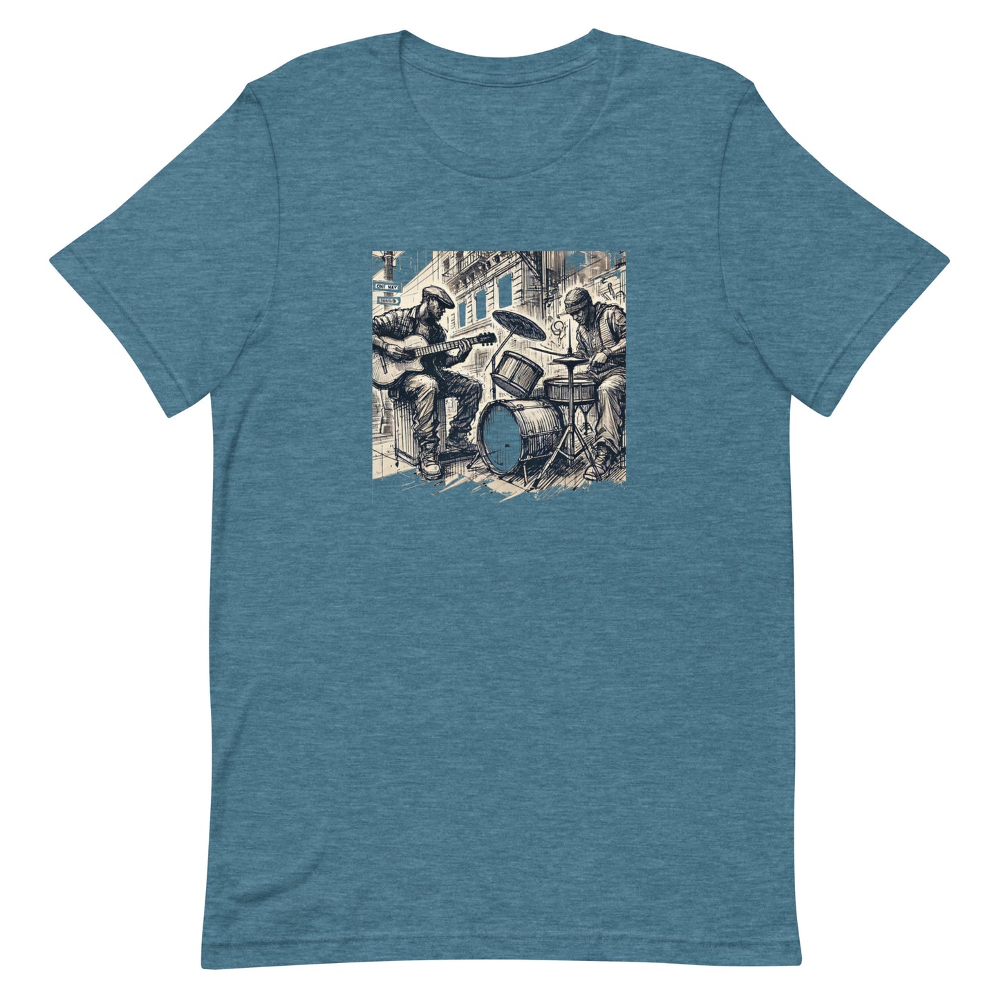 Unisex t-shirt “Guitar and Drummer Buskers”