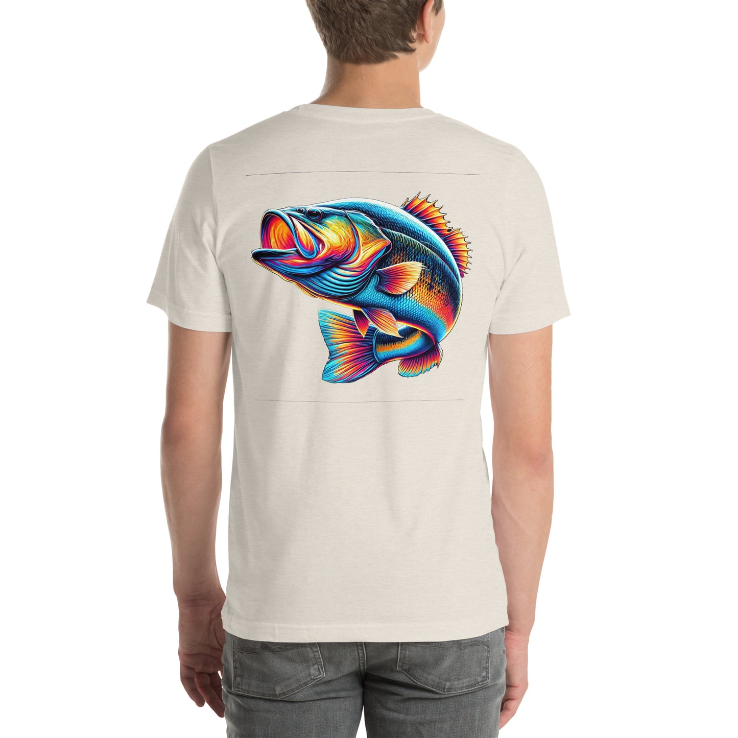 Unisex t-shirt "Neon Bass" Printed on back