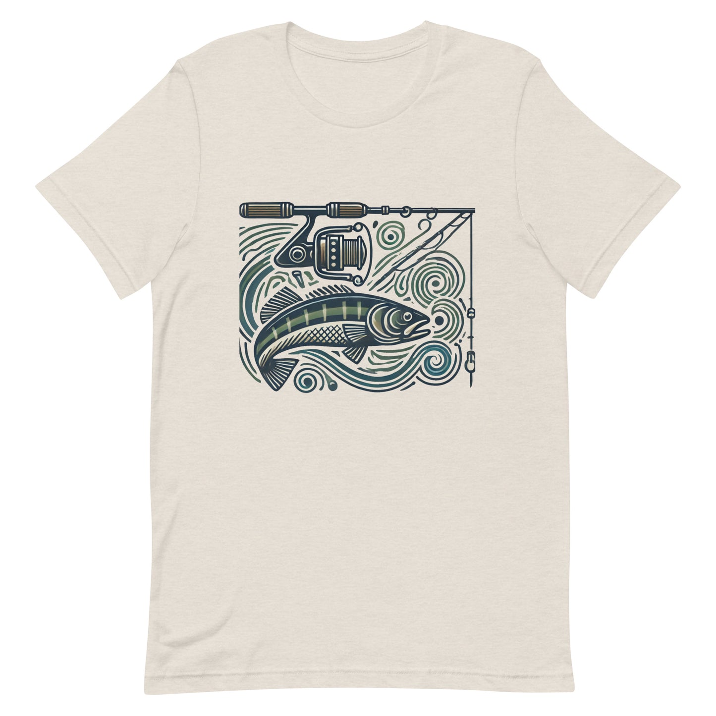 Unisex t-shirt "Fishing Pole and Fish Line Art"