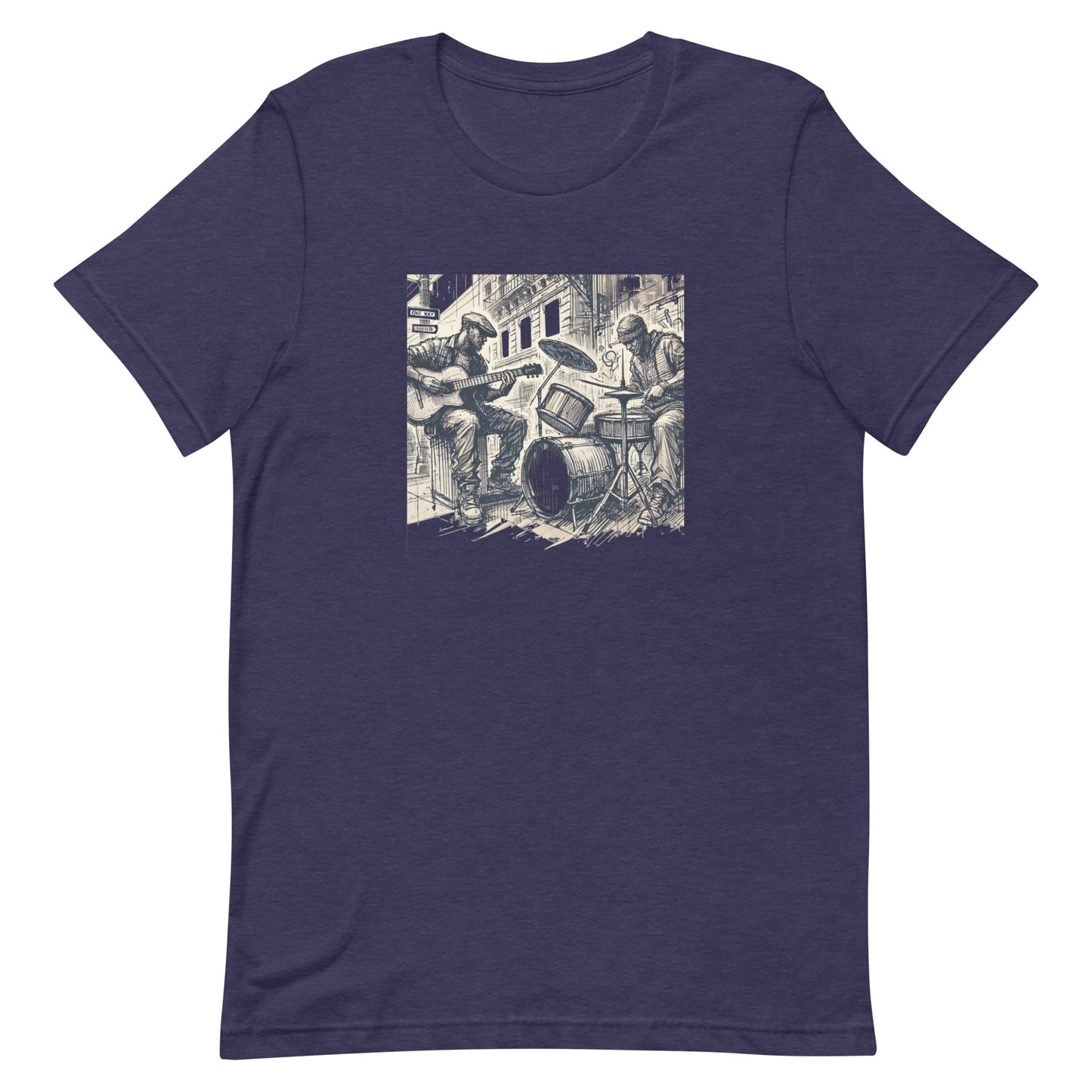 Unisex t-shirt “Guitar and Drummer Buskers”