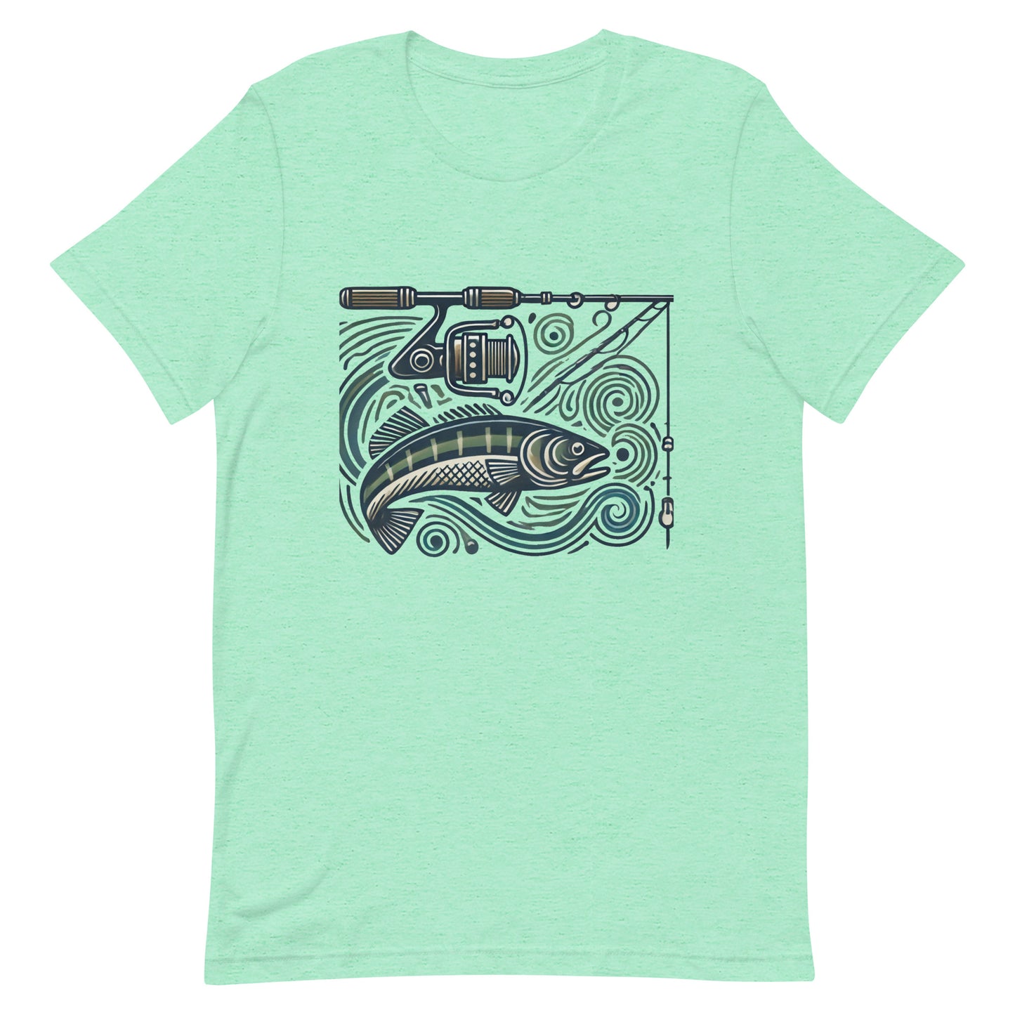 Unisex t-shirt "Fishing Pole and Fish Line Art"