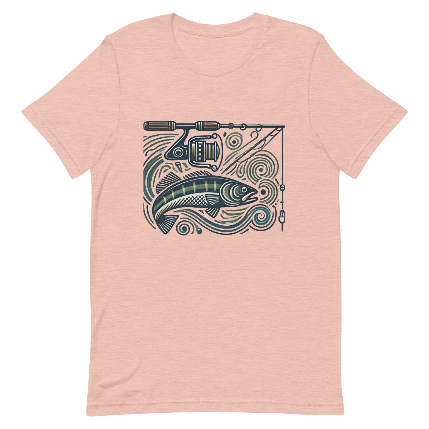 Unisex t-shirt "Fishing Pole and Fish Line Art"