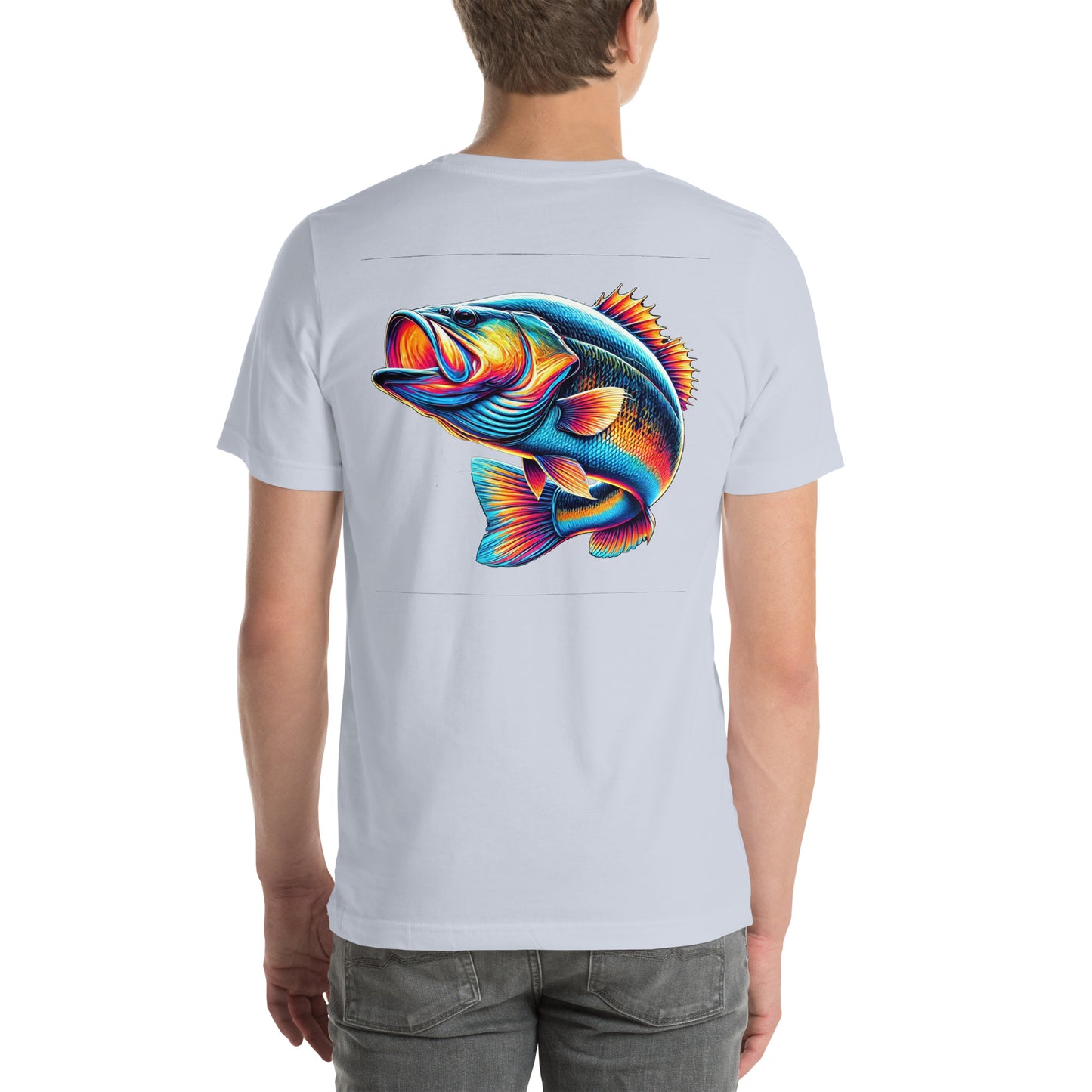 Unisex t-shirt "Neon Bass" Printed on back
