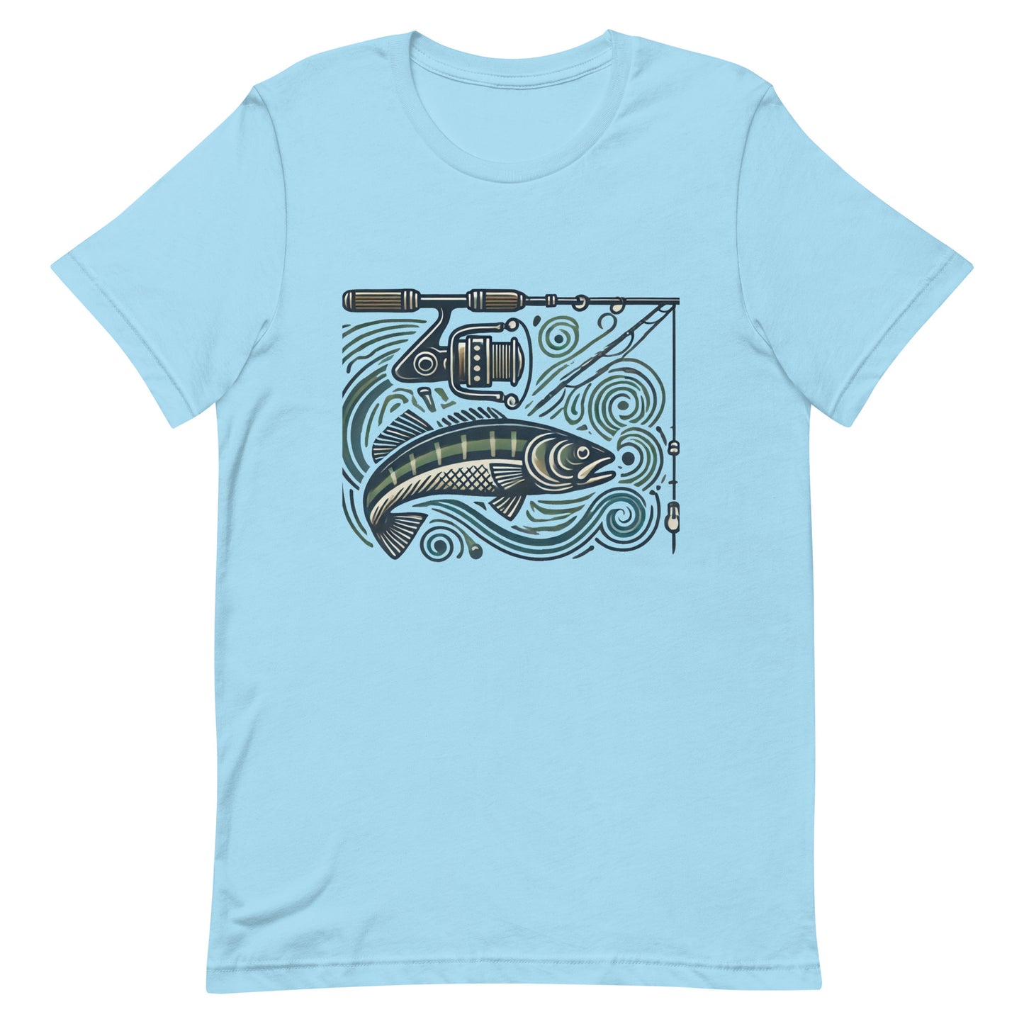 Unisex t-shirt "Fishing Pole and Fish Line Art"