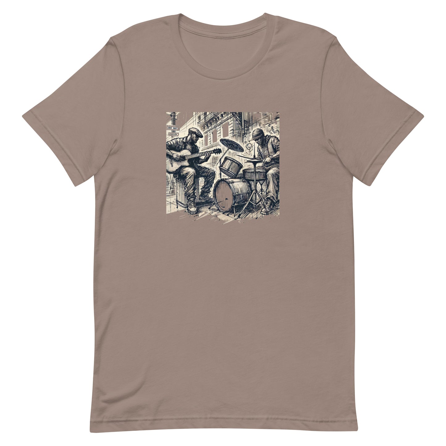 Unisex t-shirt “Guitar and Drummer Buskers”