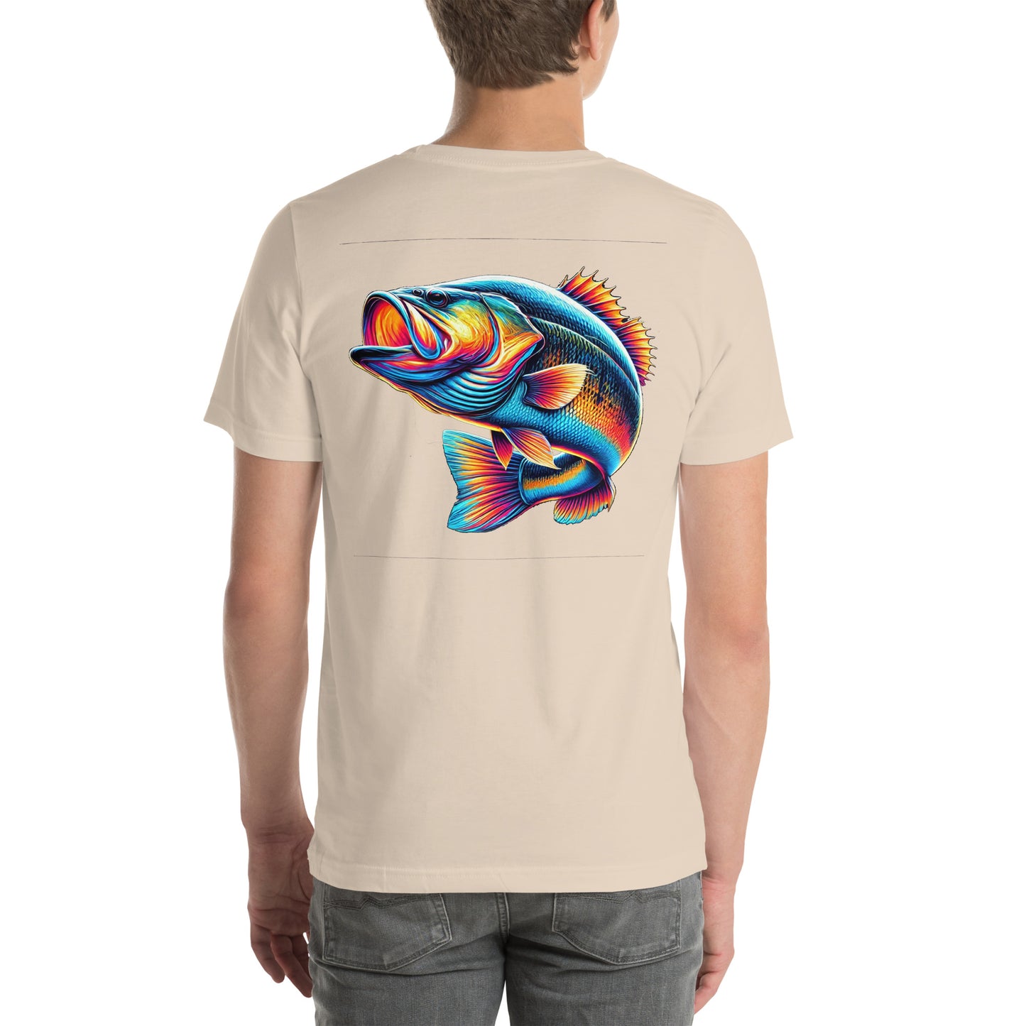 Unisex t-shirt "Neon Bass" Printed on back