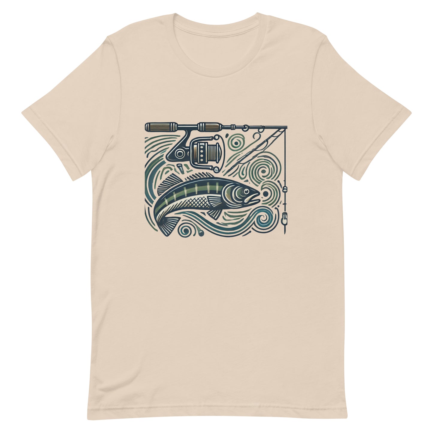 Unisex t-shirt "Fishing Pole and Fish Line Art"