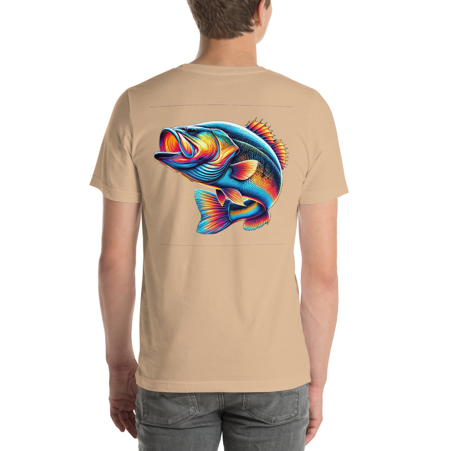 Unisex t-shirt "Neon Bass" Printed on back