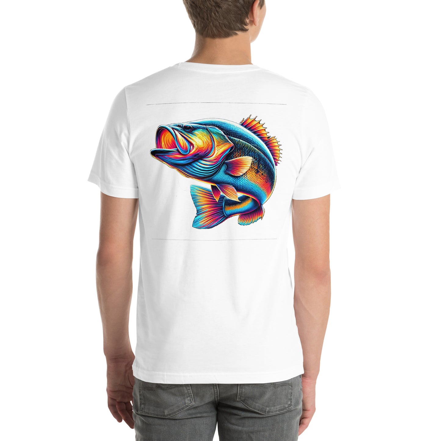 Unisex t-shirt "Neon Bass" Printed on back
