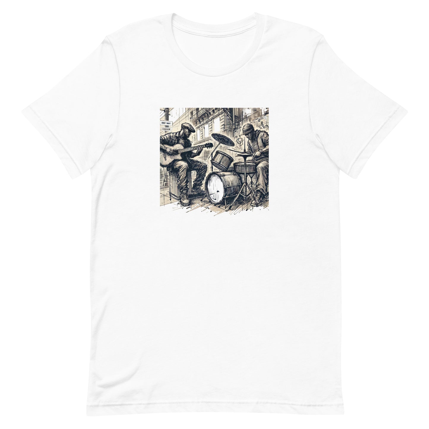 Unisex t-shirt “Guitar and Drummer Buskers”