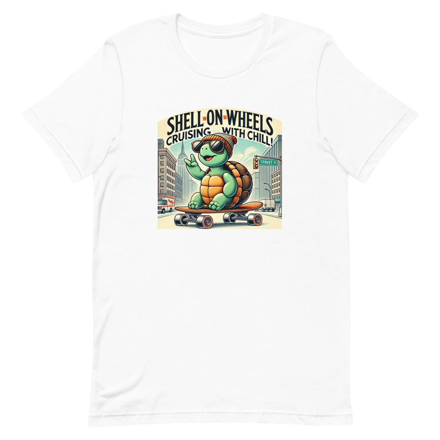 Unisex t-shirt "Shell On Wheels Skater Turtle"