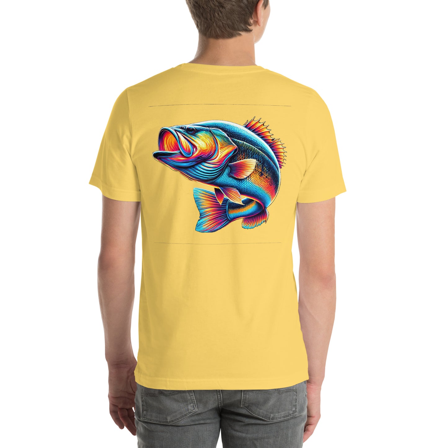 Unisex t-shirt "Neon Bass" Printed on back
