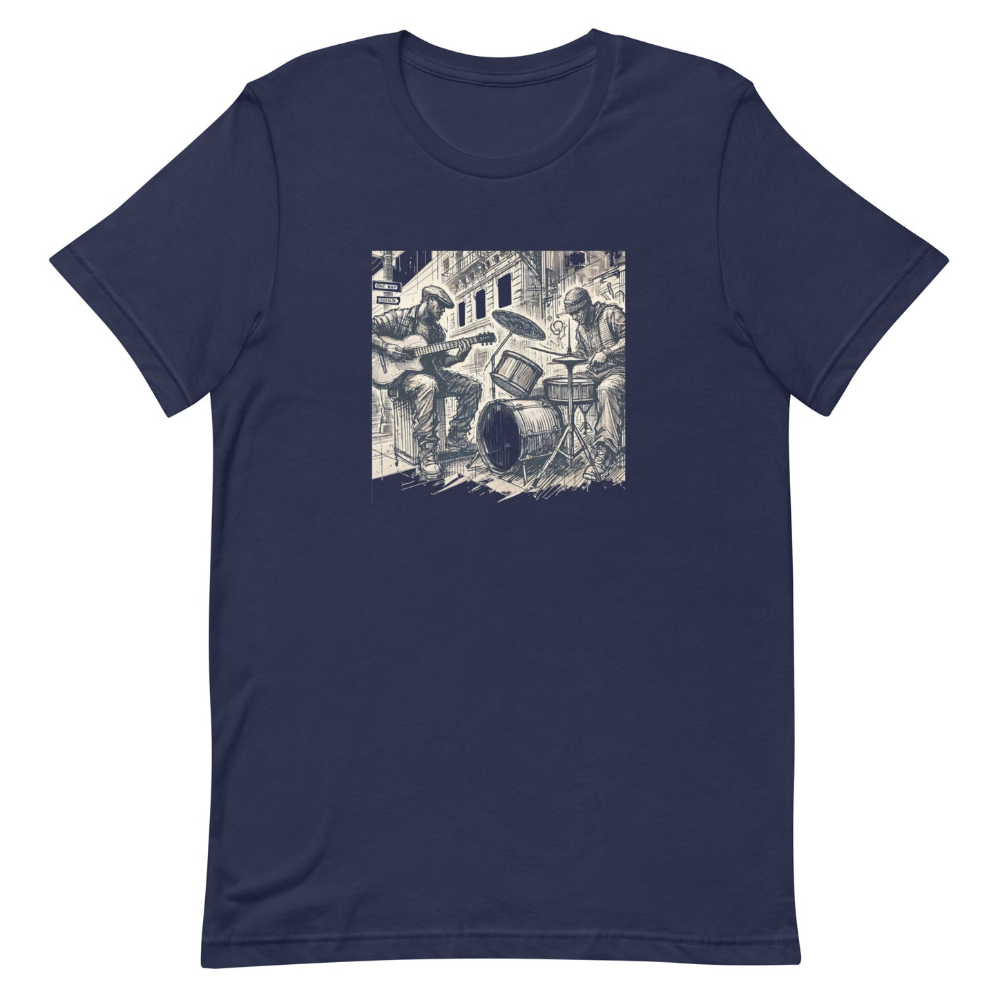 Unisex t-shirt “Guitar and Drummer Buskers”