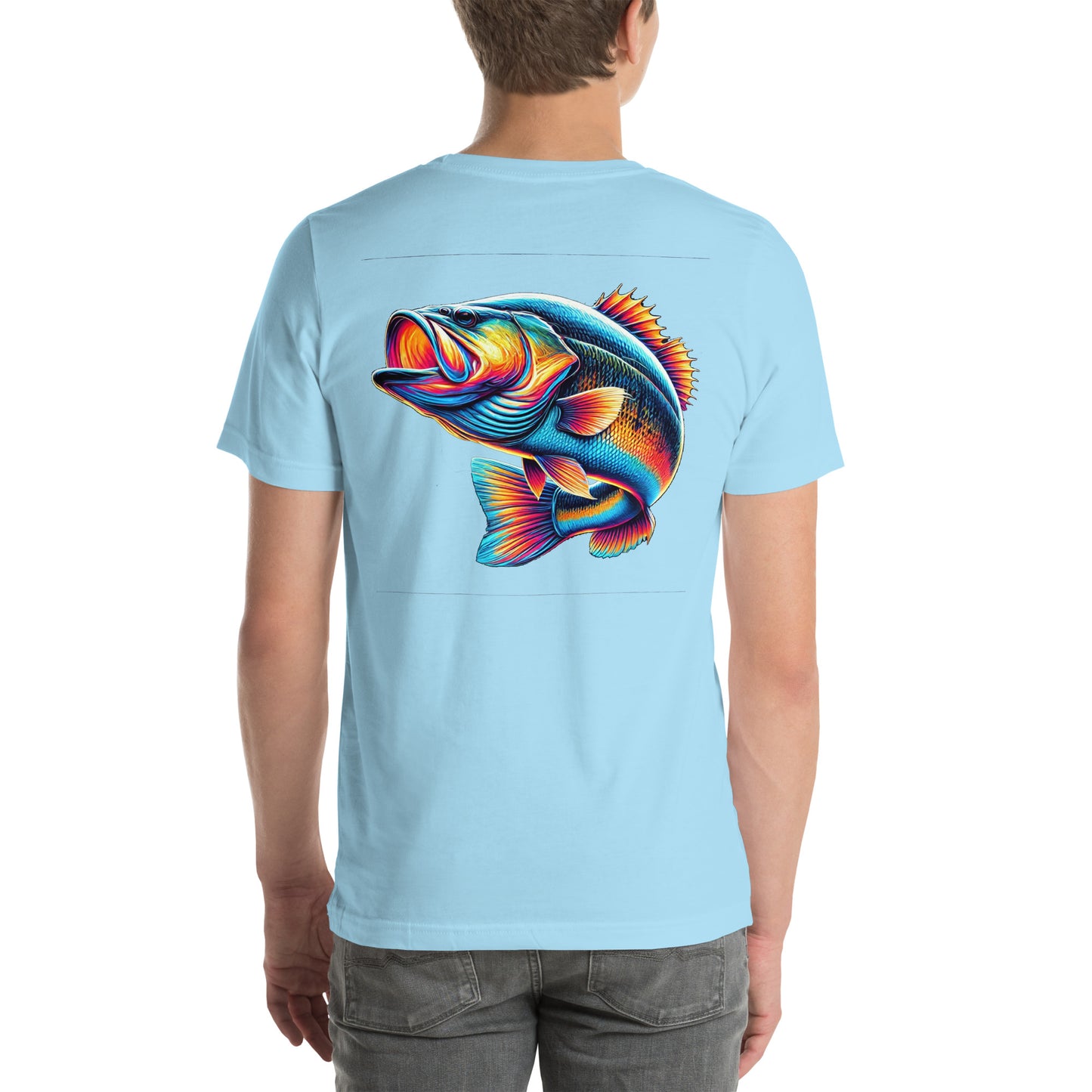 Unisex t-shirt "Neon Bass" Printed on back