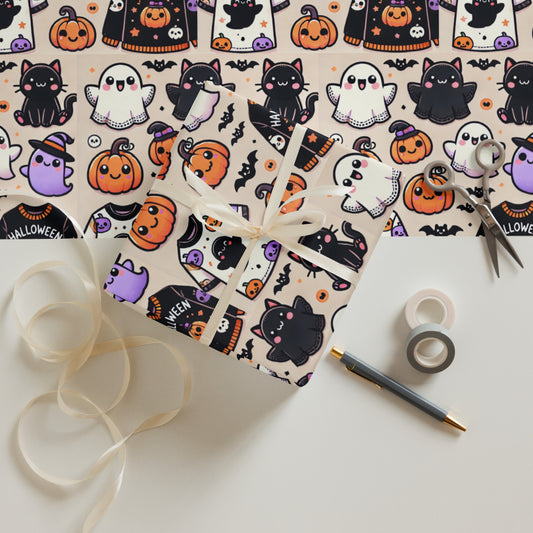 Wrapping paper sheets “Cute Halloween Print”